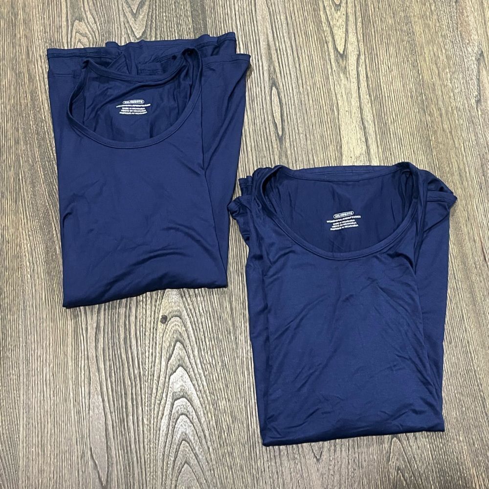 NWOT 2 Pack Womens Tank Top Racerback Round Neck Pullover Stretch Navy Size 3XL